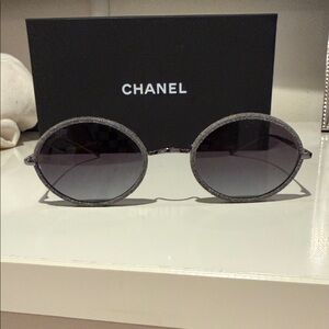 CHANEL Denim Oval Sunglasses